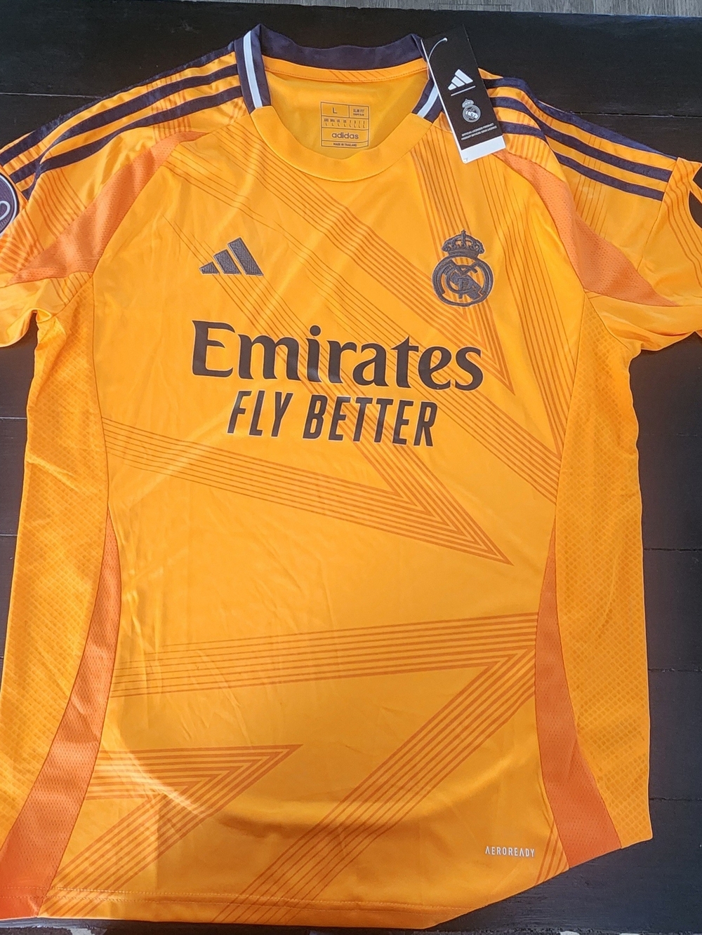 Real Madrid Jersey AWAY 2024-25 Orange and Black Away Jersey